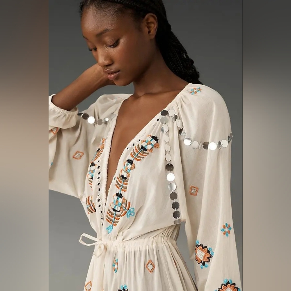 NWT Anthropologie Boho Embellished Kaftan - Picture 3 of 8